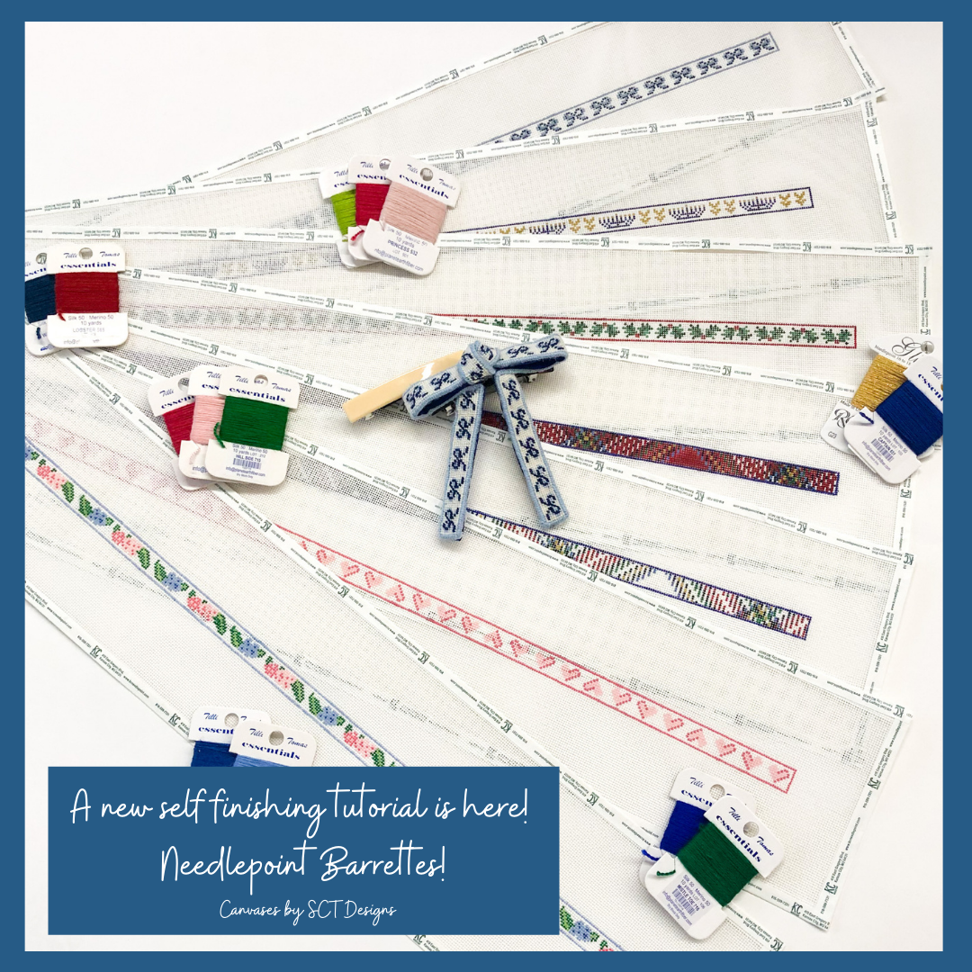 Needlepoint Barrettes- A Self Finishing Tutorial