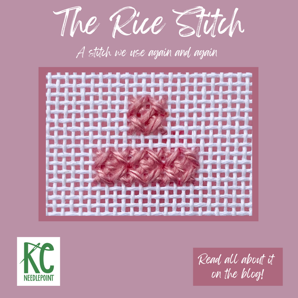 An elegant stitch we use over and over again Rice Stitch KC Needlepoint