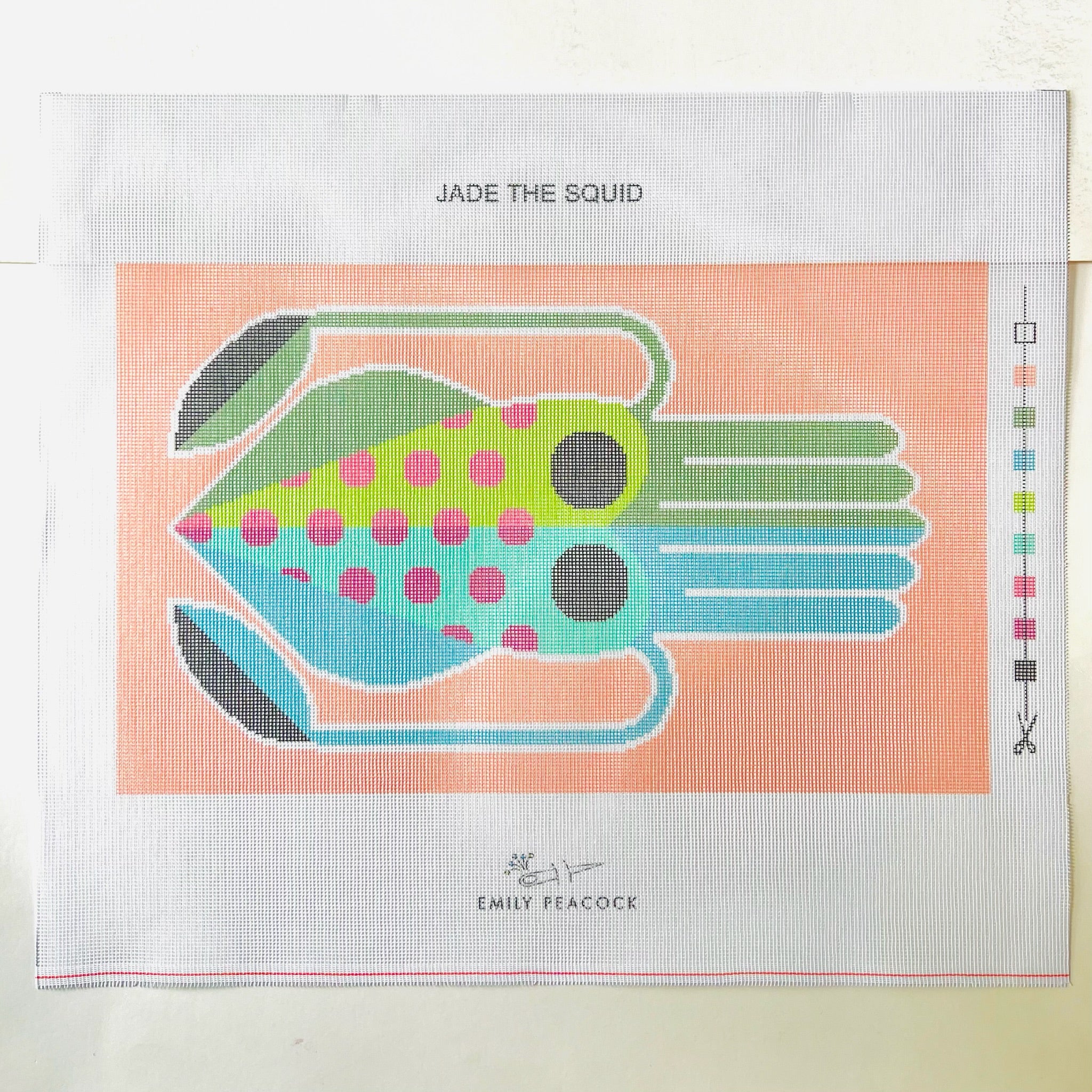 Jade the Squid - KC Needlepoint