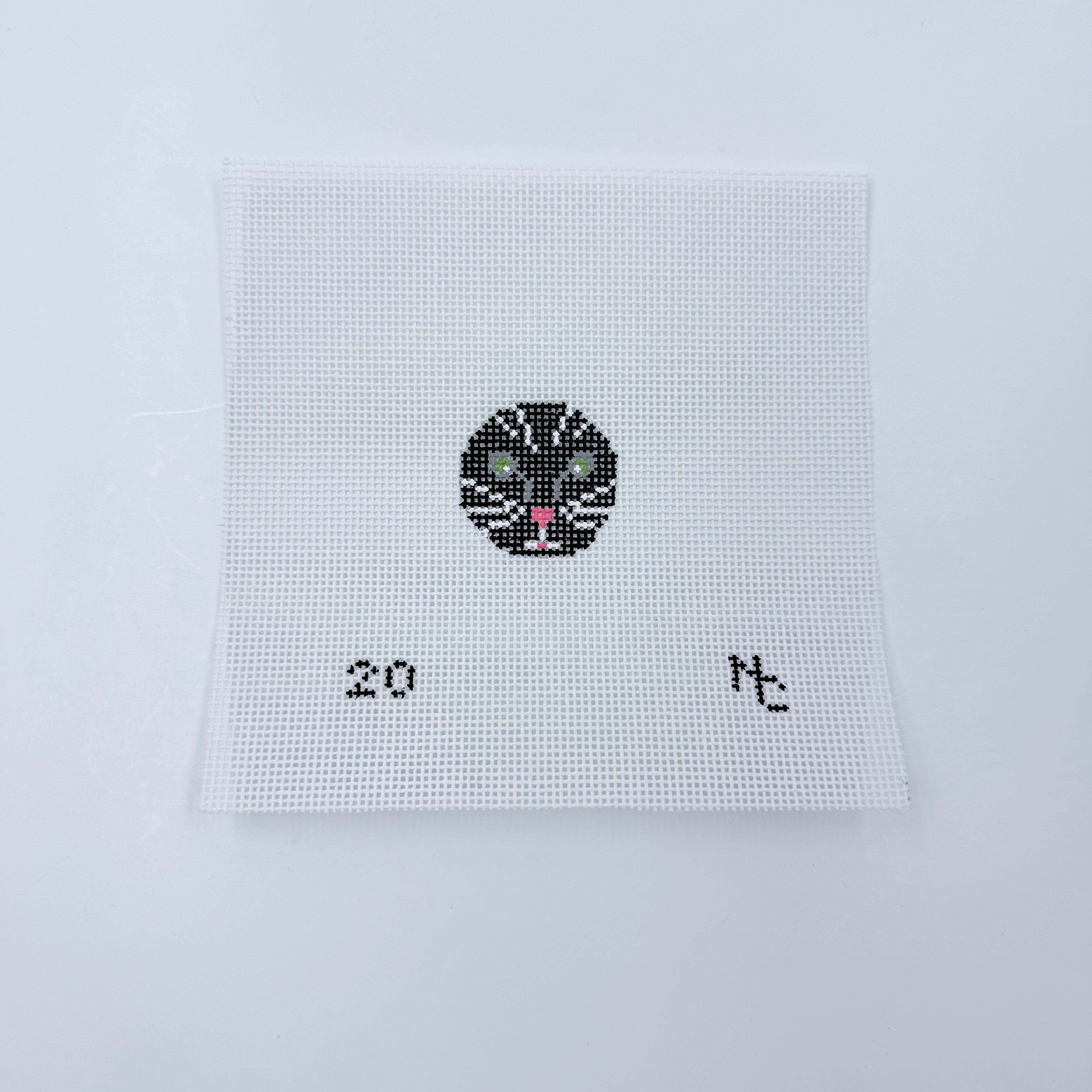 Black Cat Key Fob Insert Canvas - KC Needlepoint