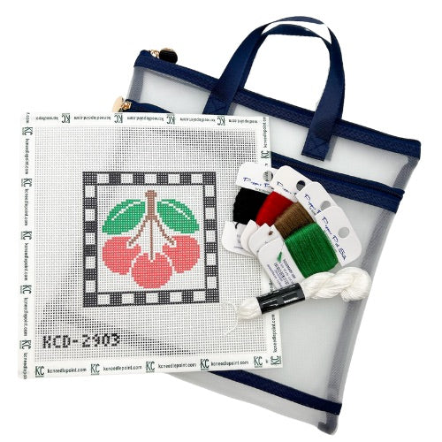 The Beginner Cherries Kit - KC Needlepoint
