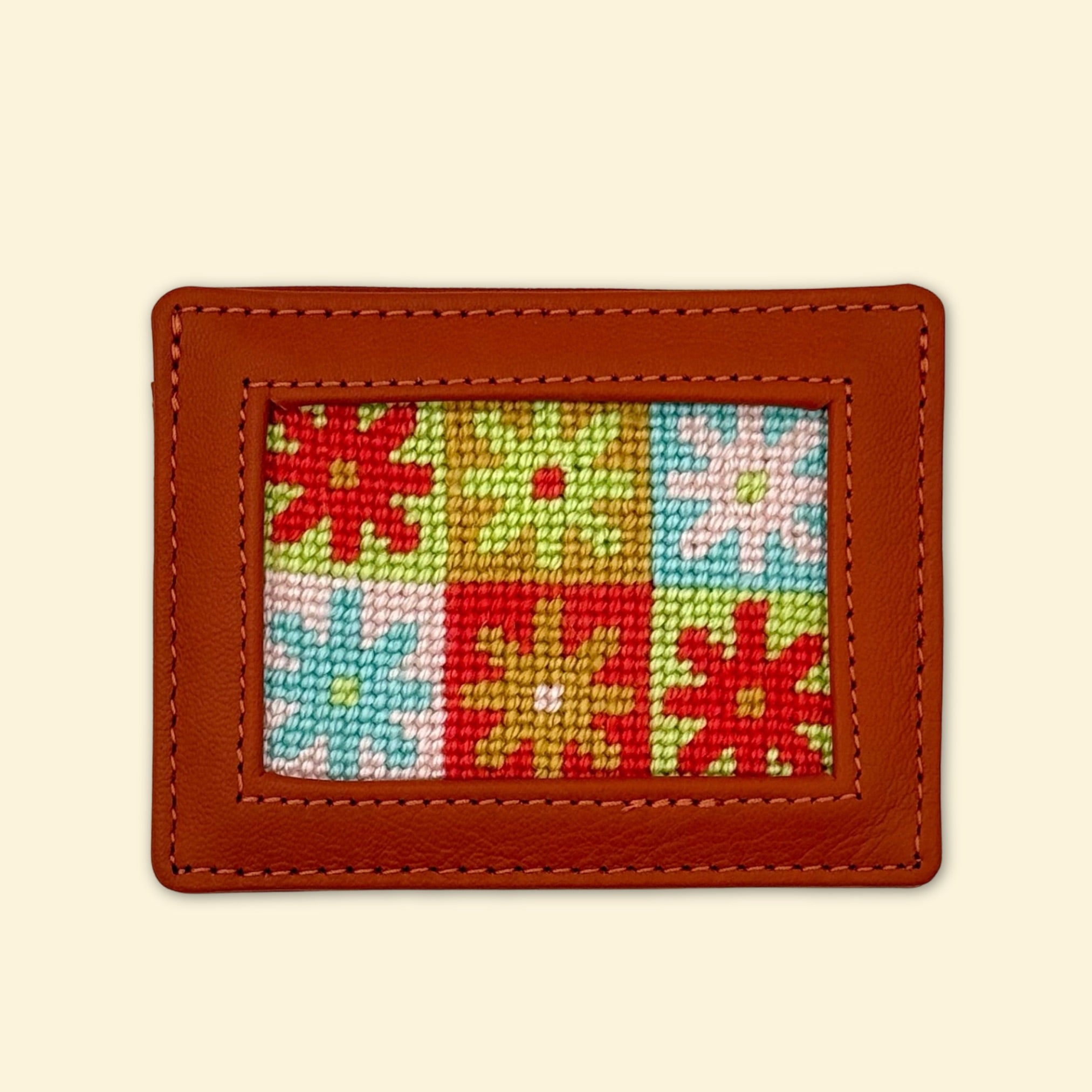 "Flower Funds" Happy Stitching All-In-One Card Wallet Kit - KC Needlepoint