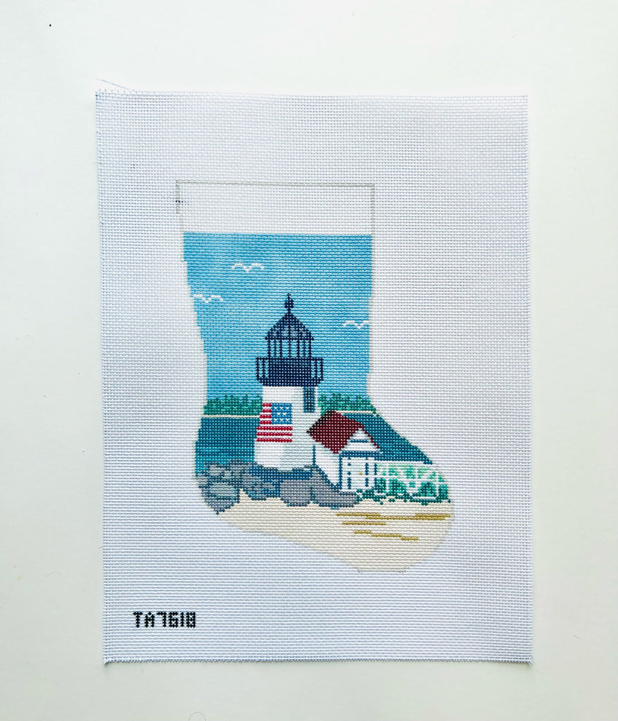 Lighthouse Midsize Stocking Canvas - KC Needlepoint