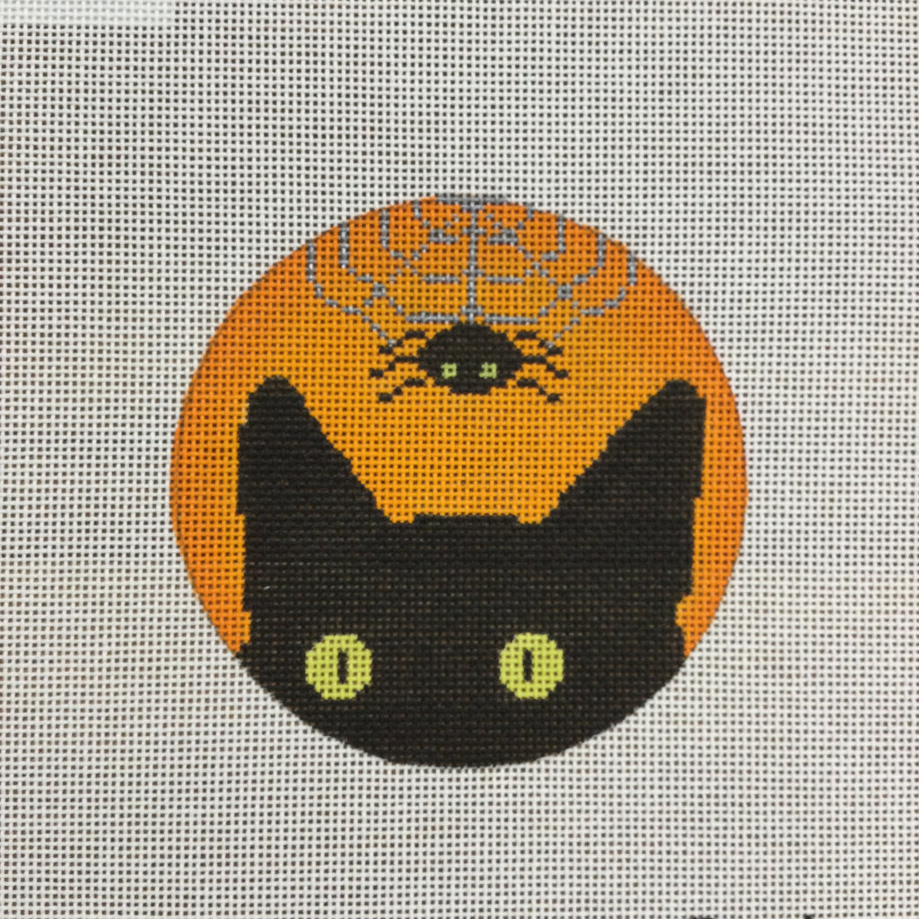 Spiderweb Kitty Canvas - KC Needlepoint