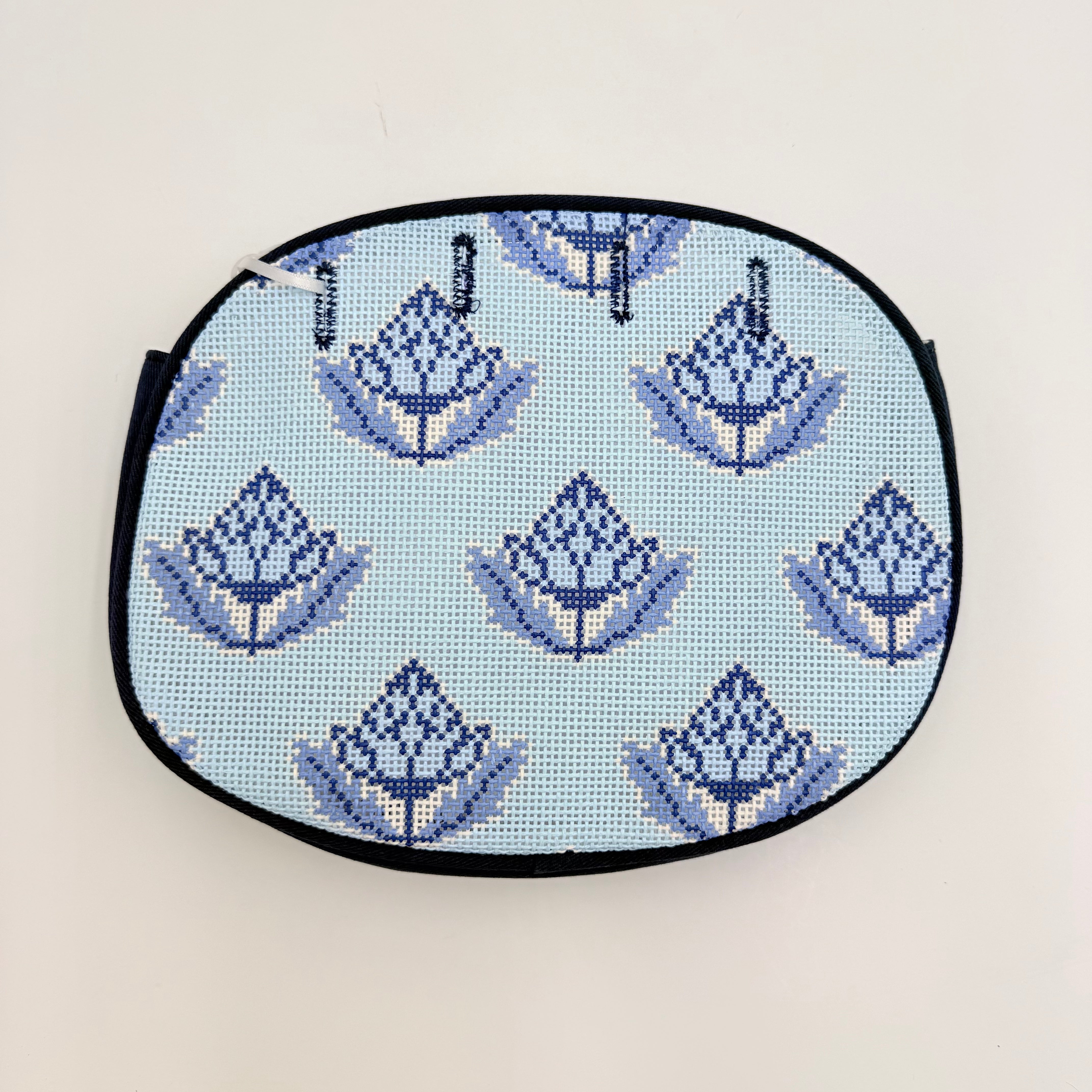 Block Print Bermuda Bag Canvas Cover - KC Needlepoint