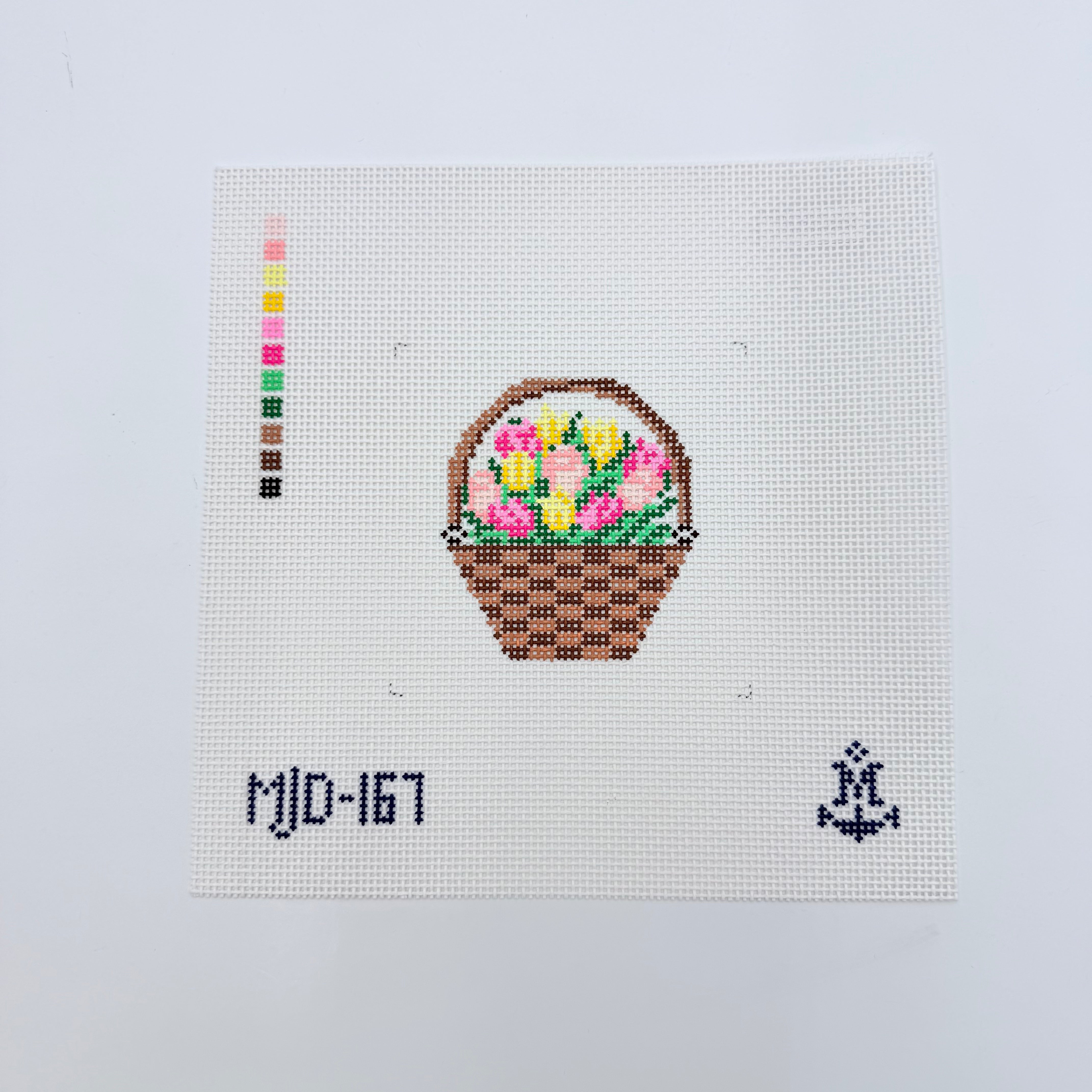 Flower Basket Canvas - KC Needlepoint