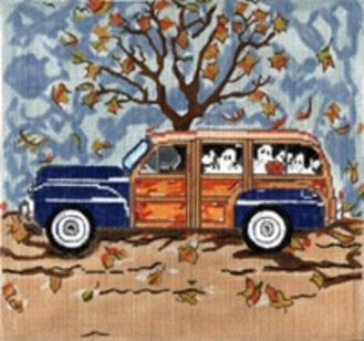 Fall Woody Ghosts Needlepoint Canvas - KC Needlepoint