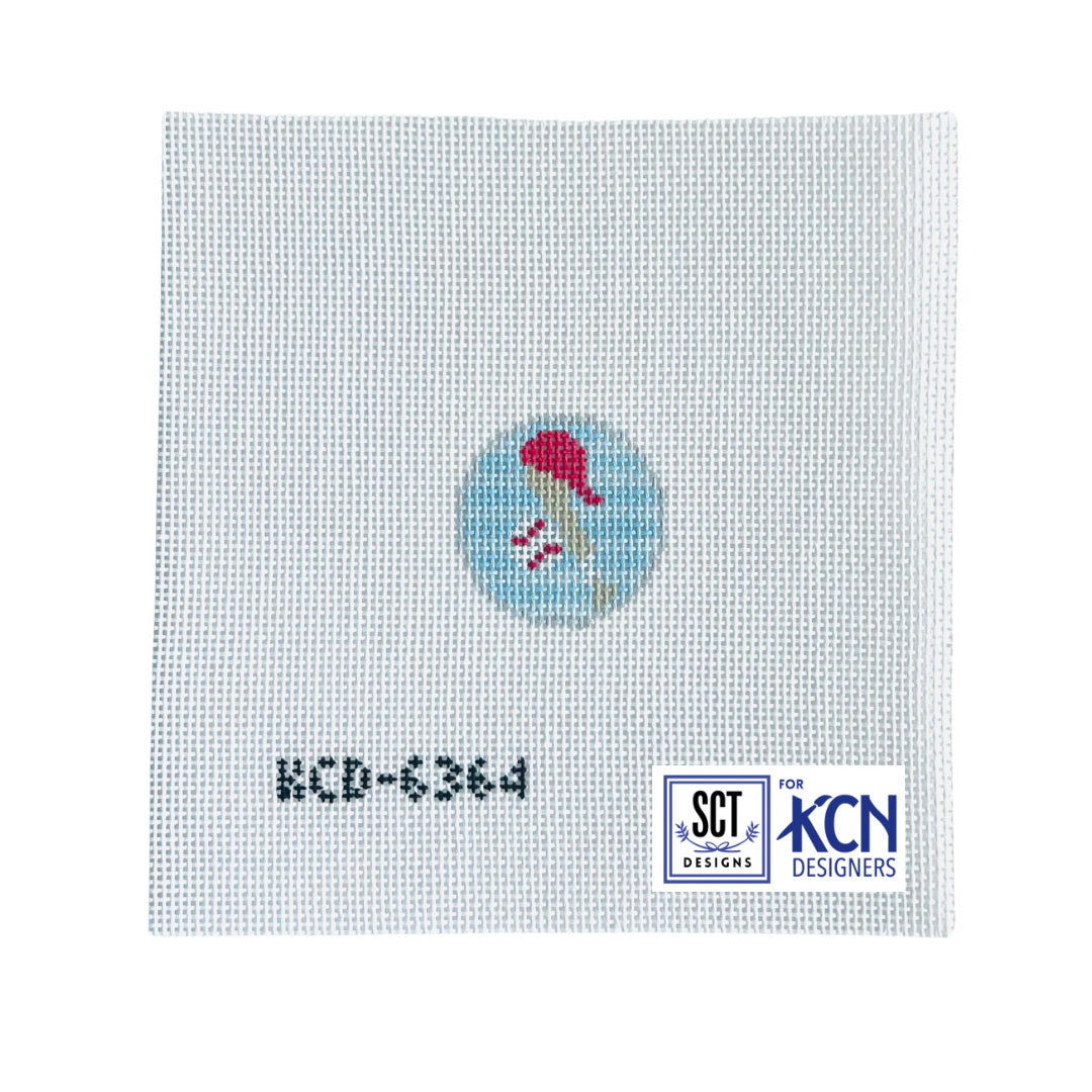 Baseball Key Fob Insert Canvas - KC Needlepoint