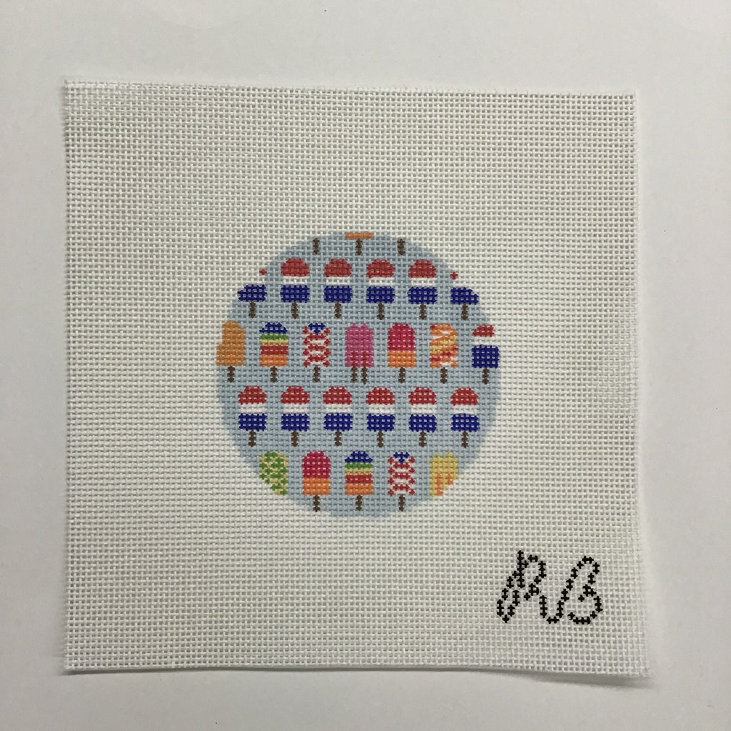 American Popsicle Round Canvas - KC Needlepoint