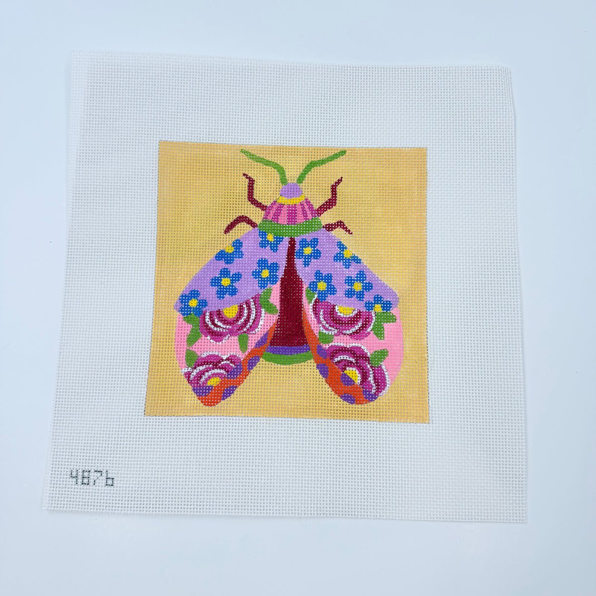Floral Moth Canvas – KC Needlepoint