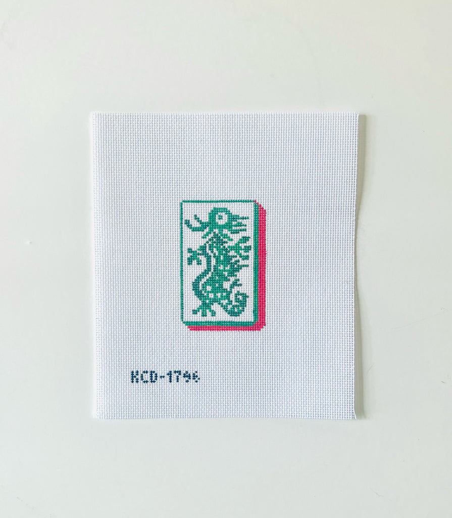 Green Dragon Tile Canvas - KC Needlepoint