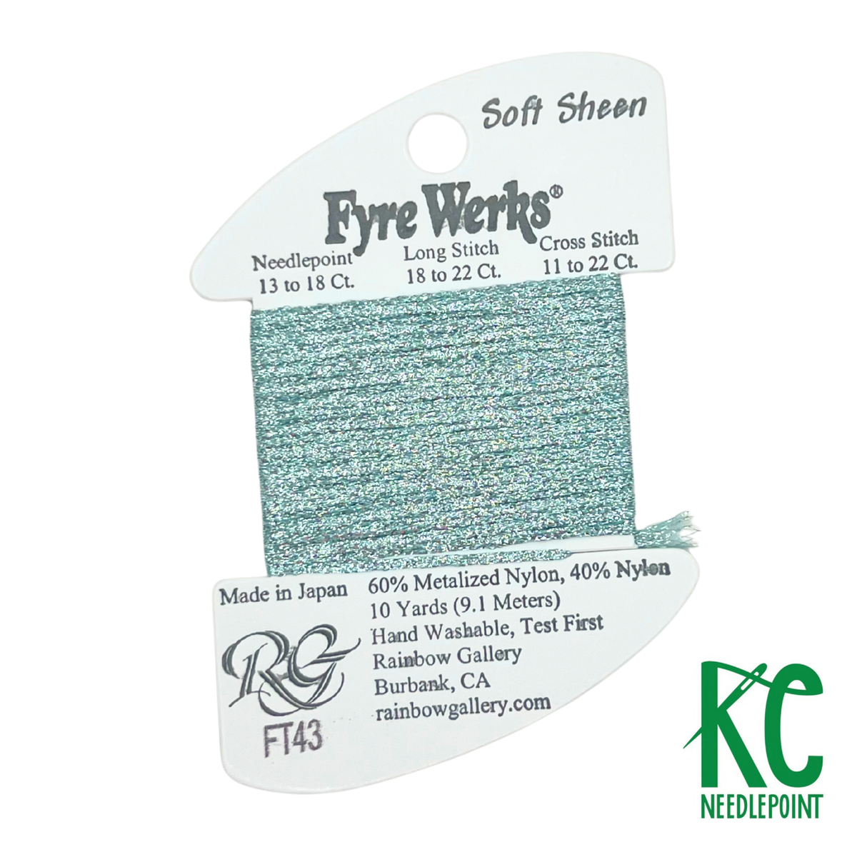 Fyre Werks Soft Sheen FT43 Lite Aqua – KC Needlepoint