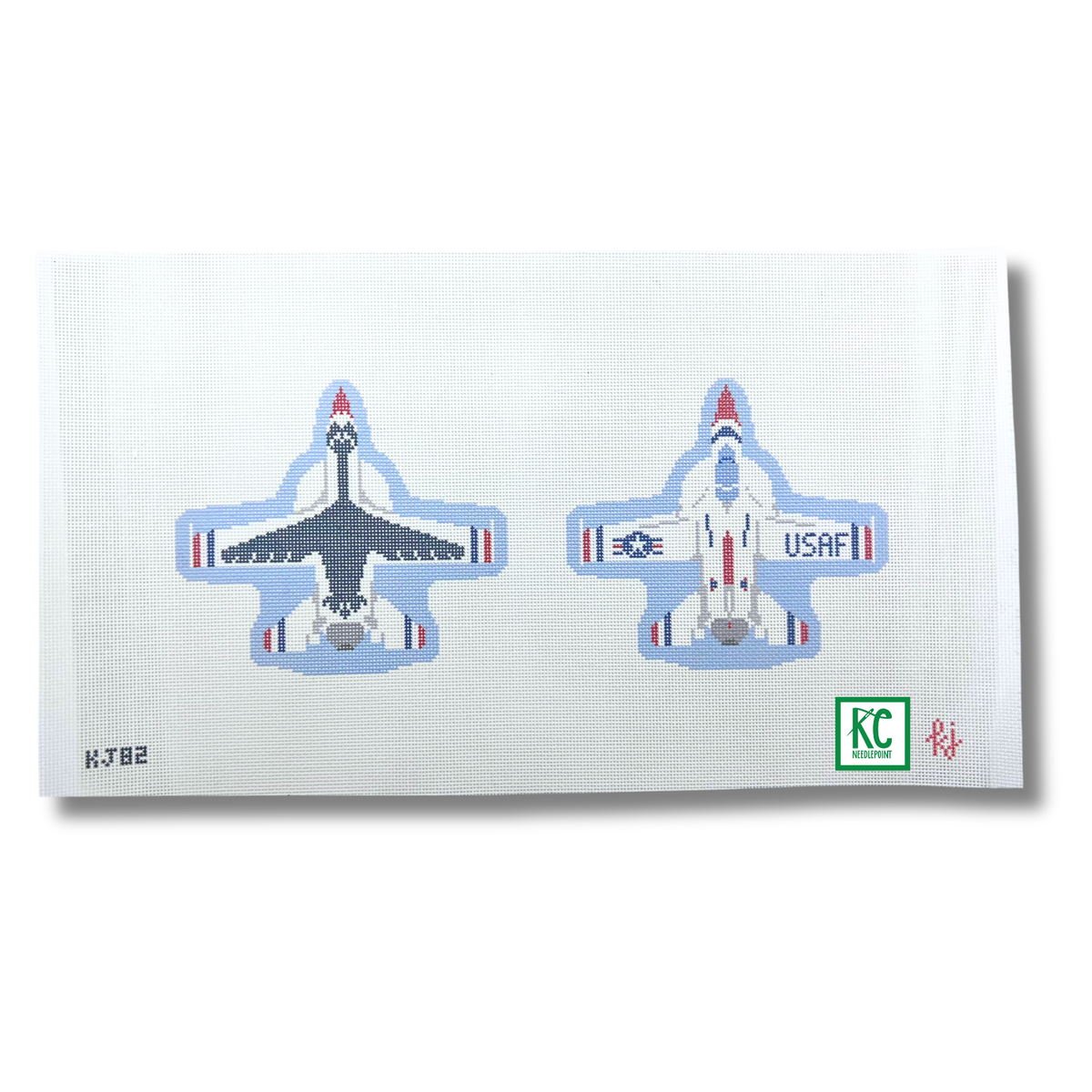Two Sided Thunderbird Plane Canvas - KC Needlepoint