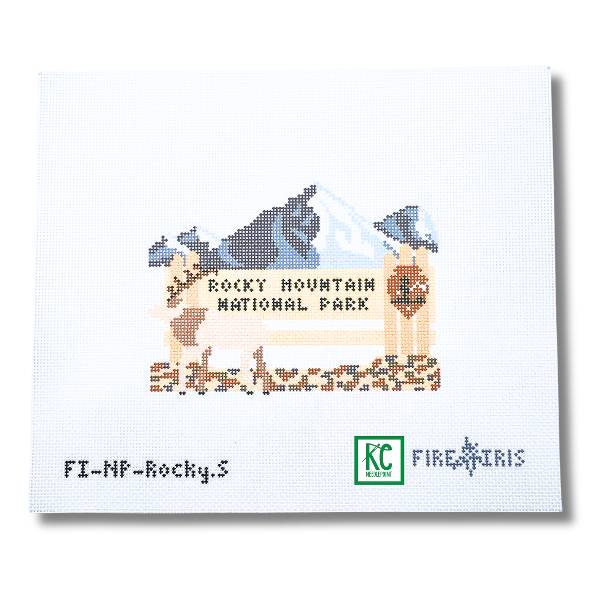 Rocky Mountain National Park Sign Canvas - KC Needlepoint