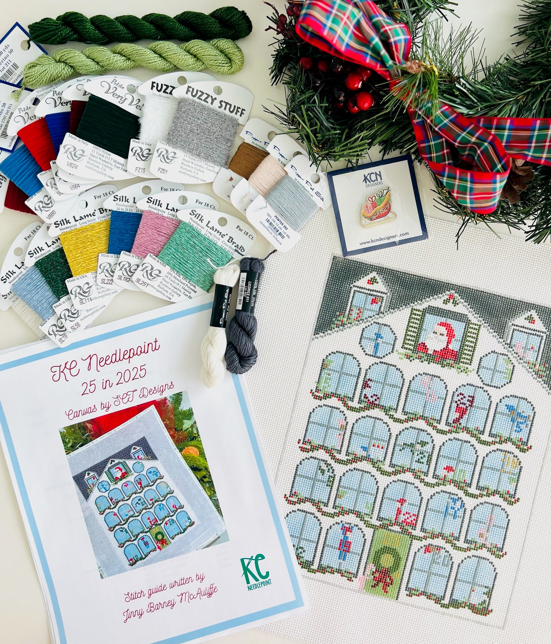 25 in 2025 Santa Claus Lane Advent Calendar - KC Needlepoint