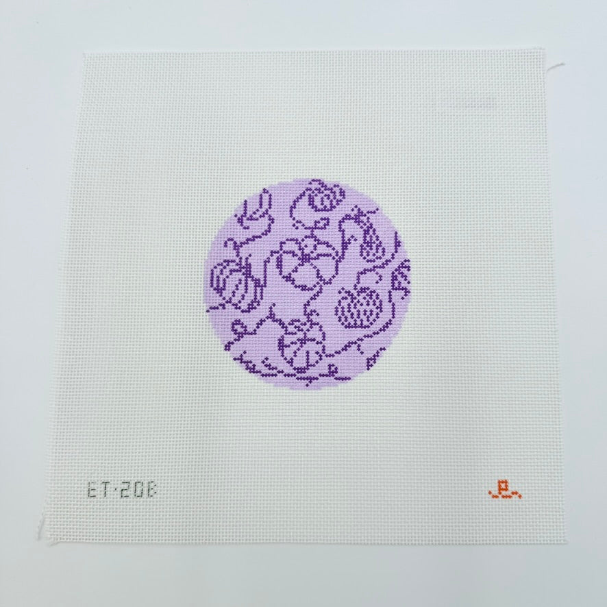 Lavender Pumpkins on Vine Cnavas - KC Needlepoint