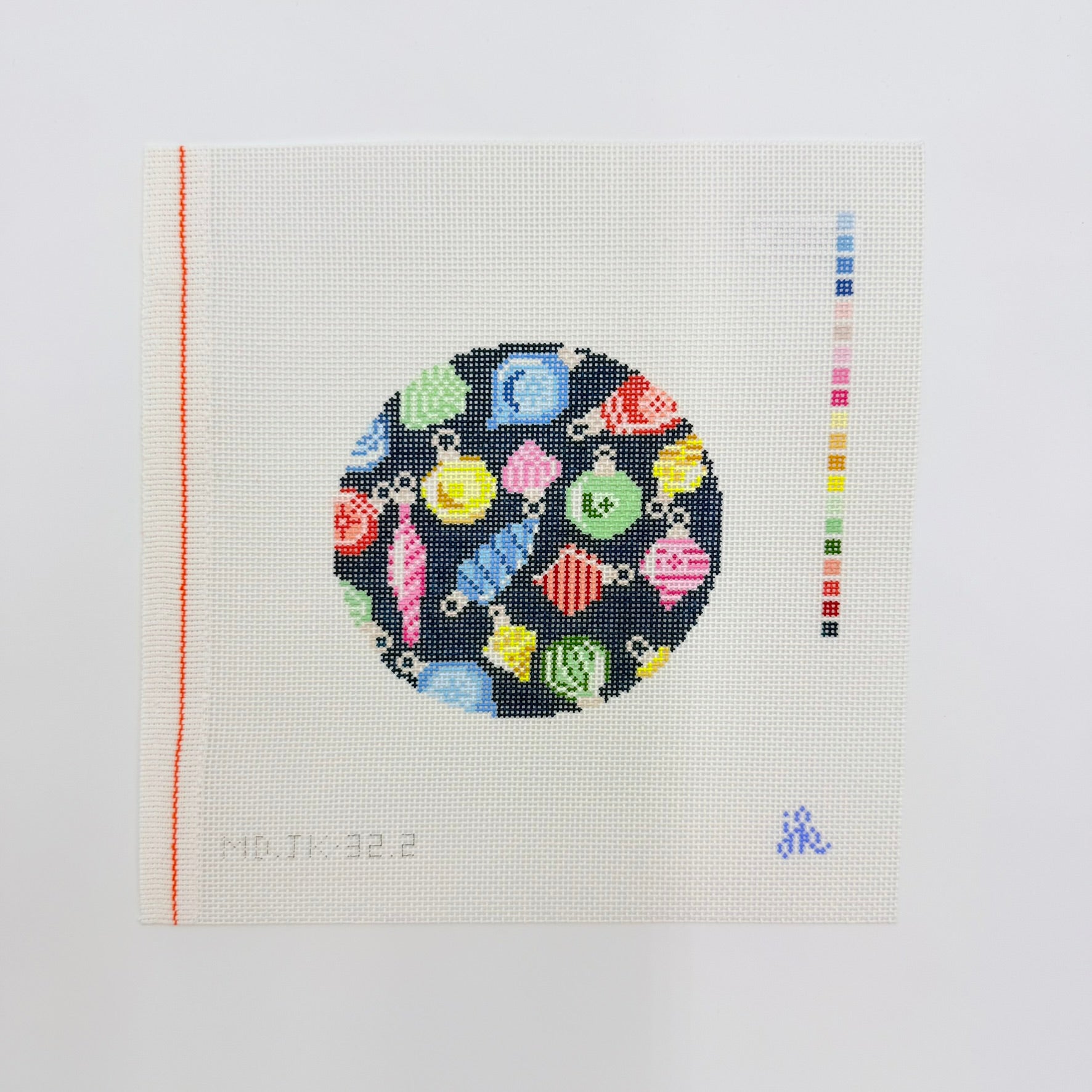 Rainbow Bubbles Round Canvas - KC Needlepoint