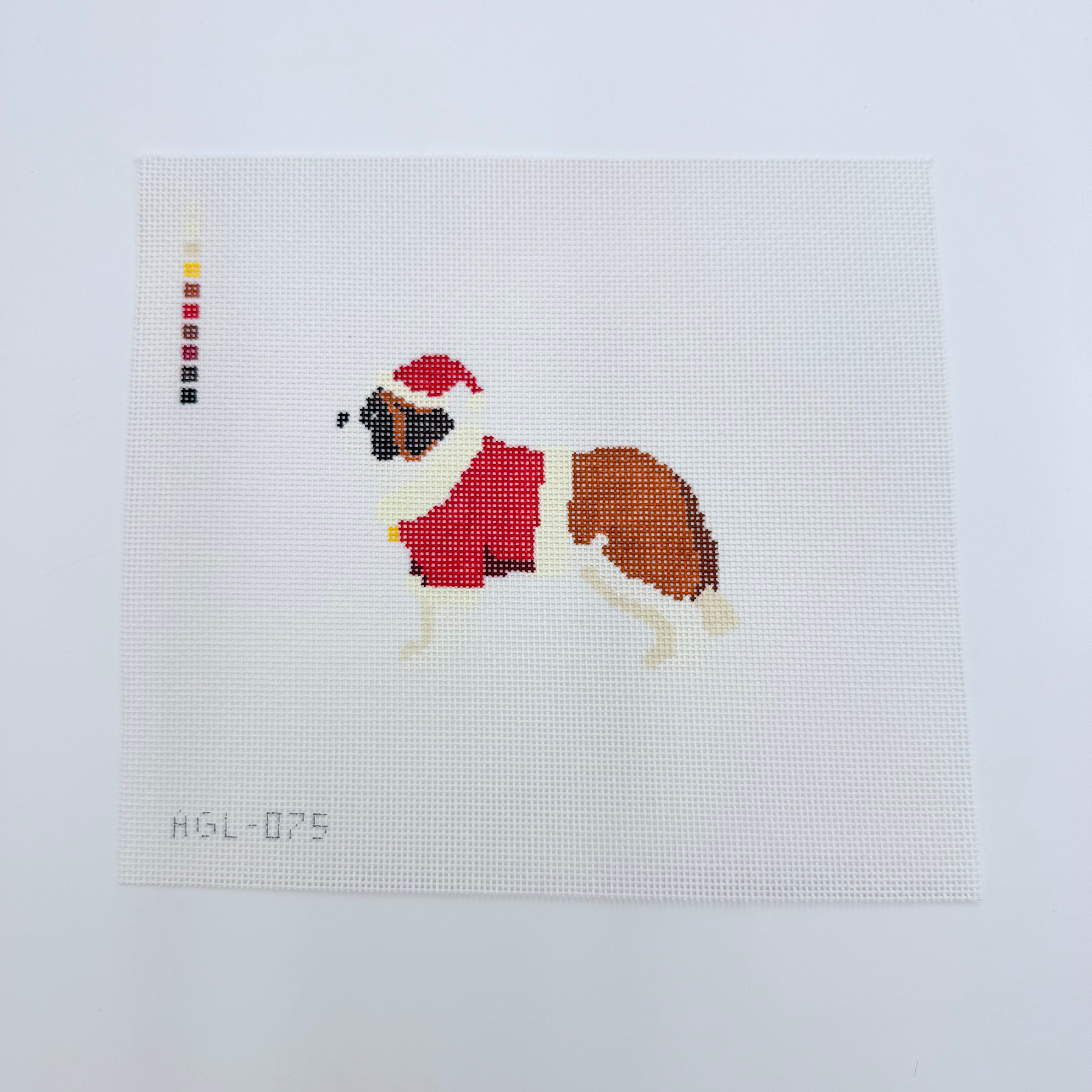 Santa Saint Bernard Canvas - KC Needlepoint