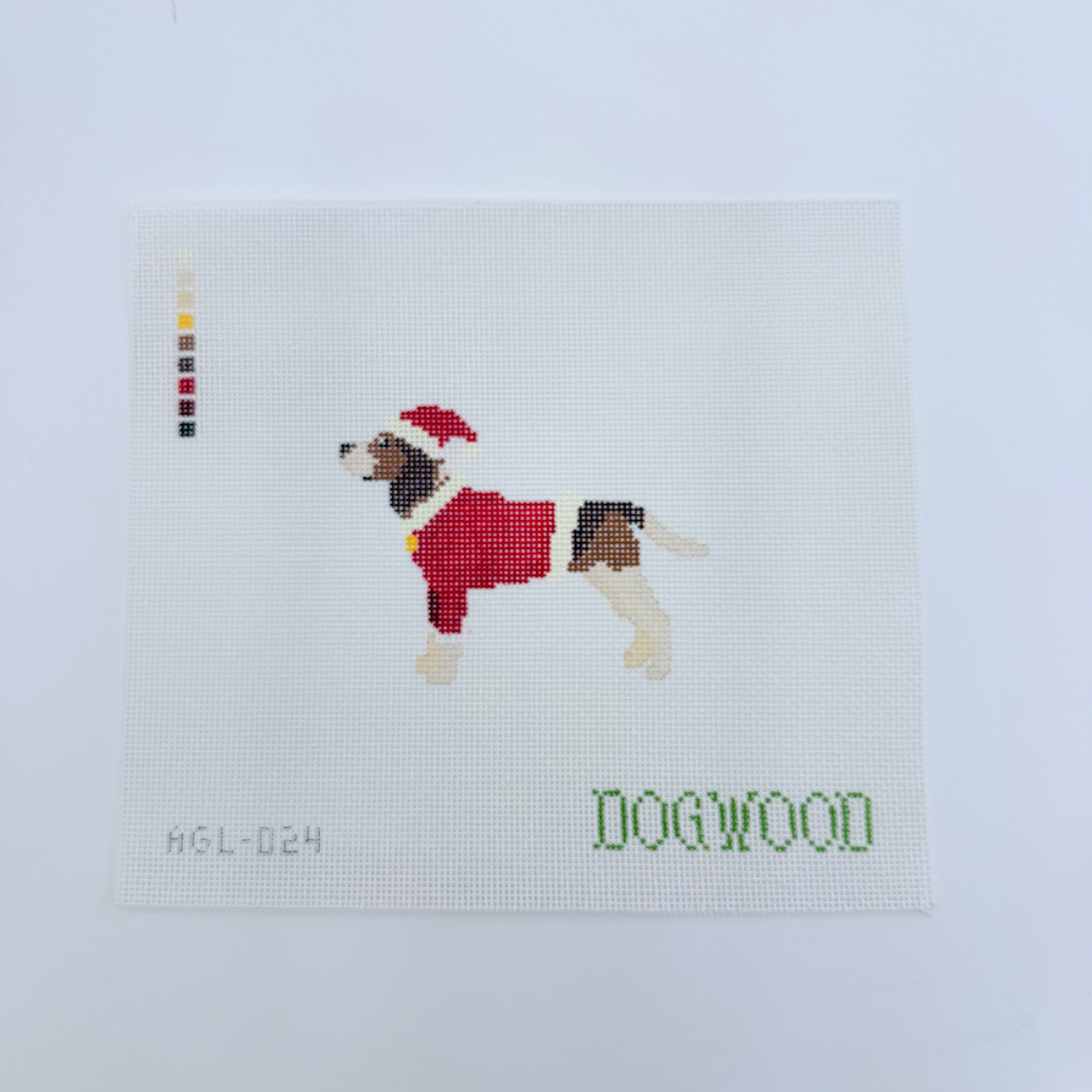 Santa Beagle Canvas - KC Needlepoint