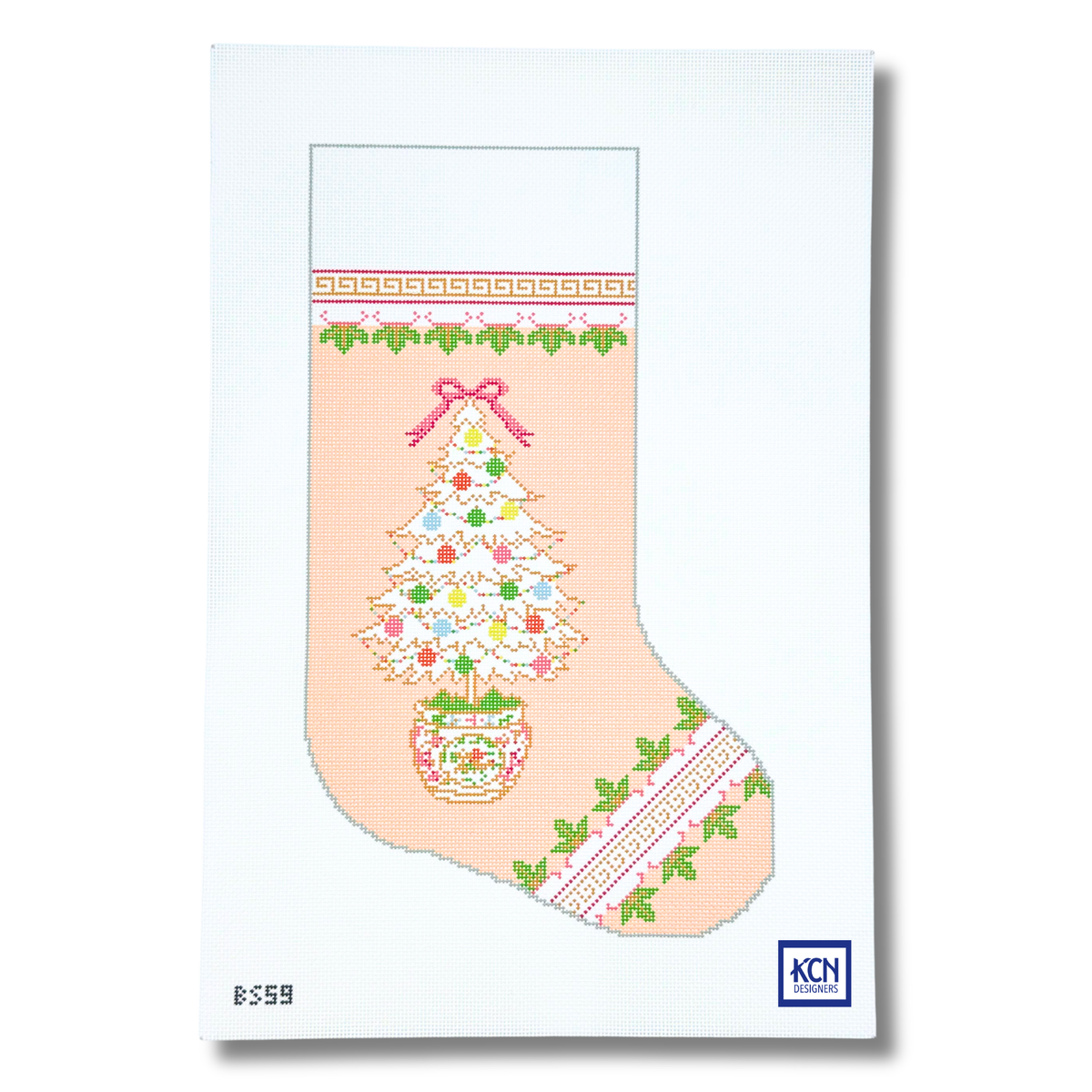 Rose Medallion Stocking Canvas - KC Needlepoint