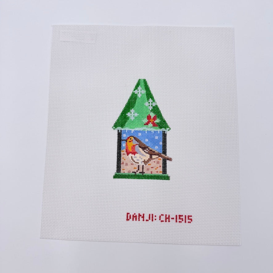 Robin Bird Feeder Canvas - KC Needlepoint