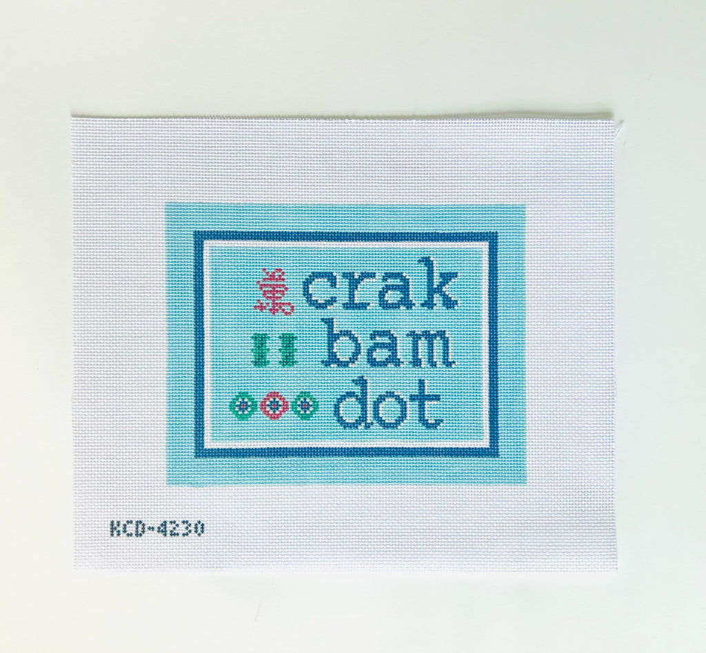 Crak Bam Dot Pouch Canvas - KC Needlepoint