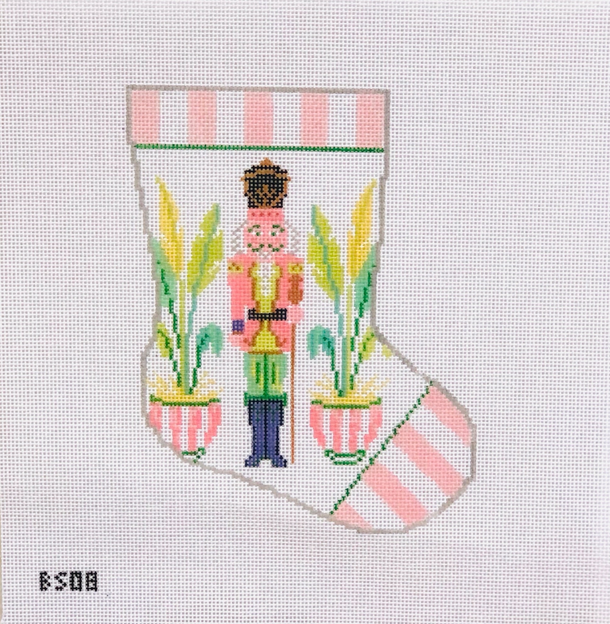 Beverly Hills Nutcracker Ornament Sized Stocking Canvas - KC Needlepoint