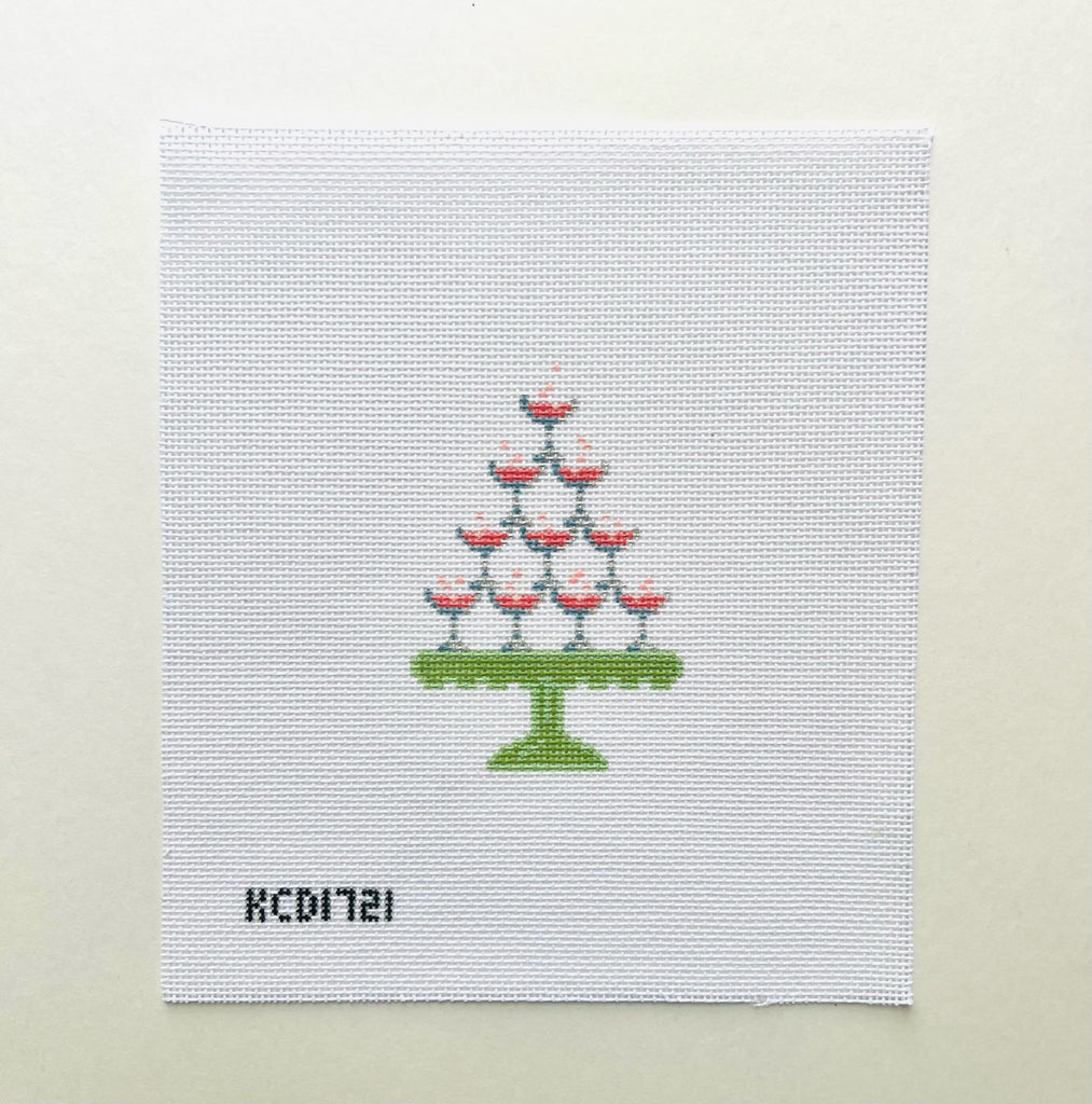 Tipsy Tower Champagne Canvas - KC Needlepoint