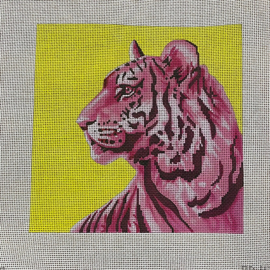 Pink Tiger Canvas - KC Needlepoint