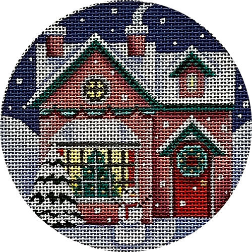 Cozy Christmas Cottage Canvas - KC Needlepoint