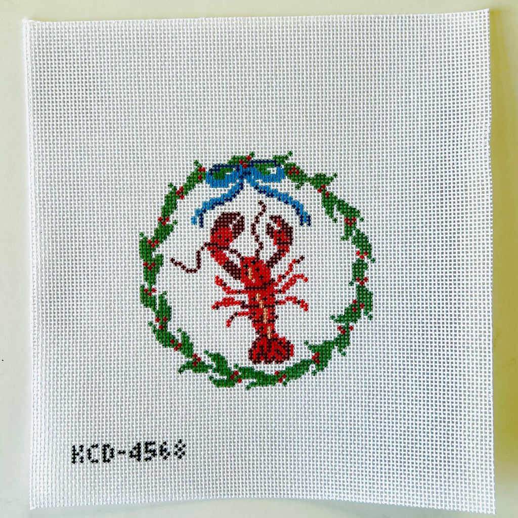 Lobster Wreath Canvas - KC Needlepoint