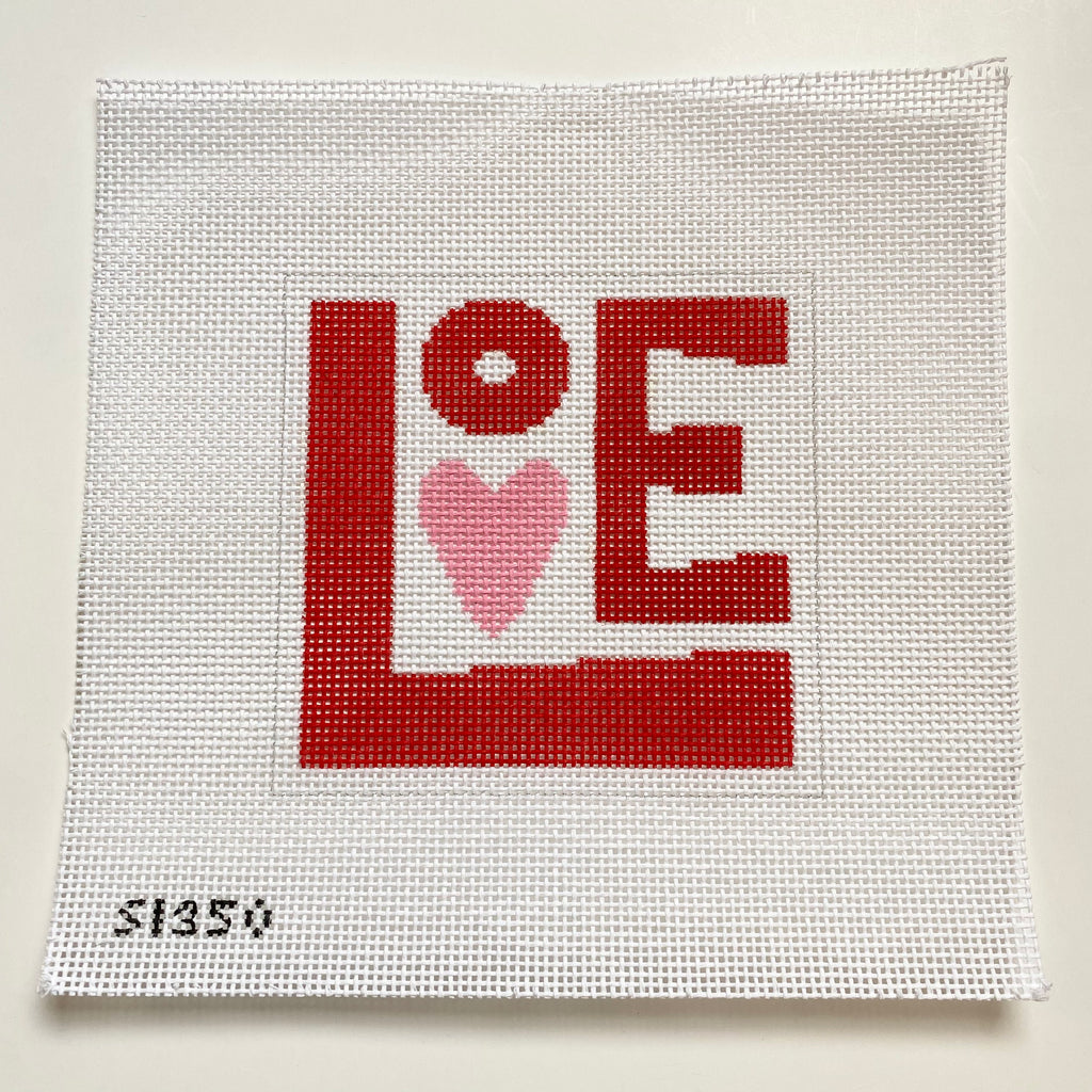 Love Square Canvas - KC Needlepoint