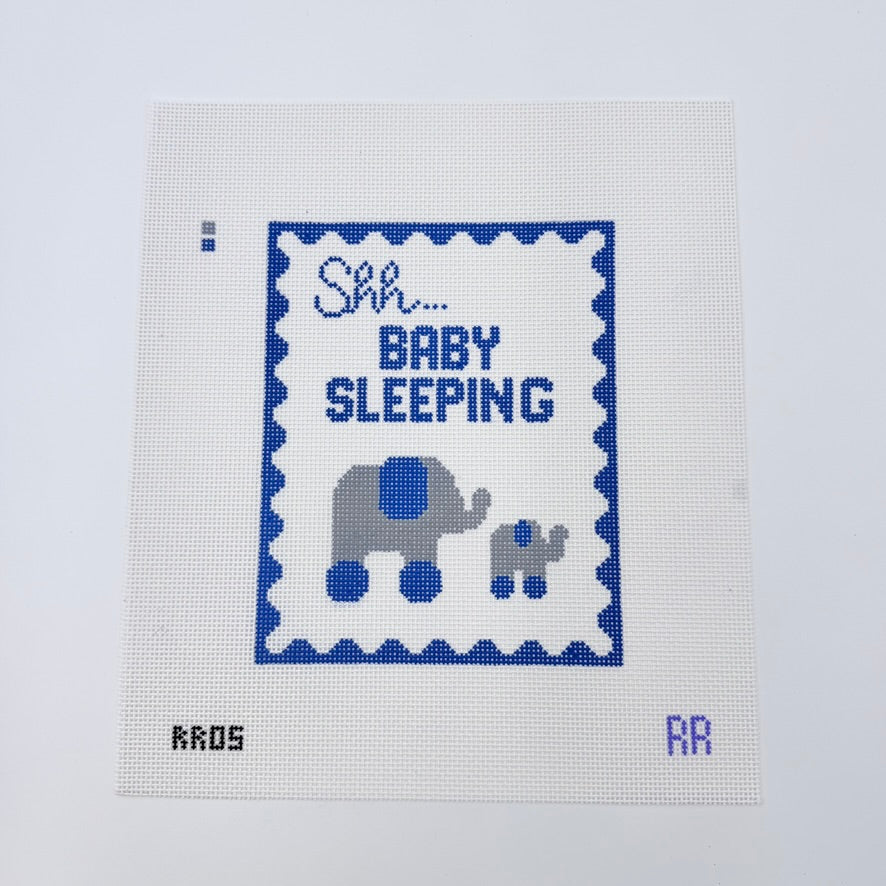 Elephants Baby Sleeping Canvas - KC Needlepoint