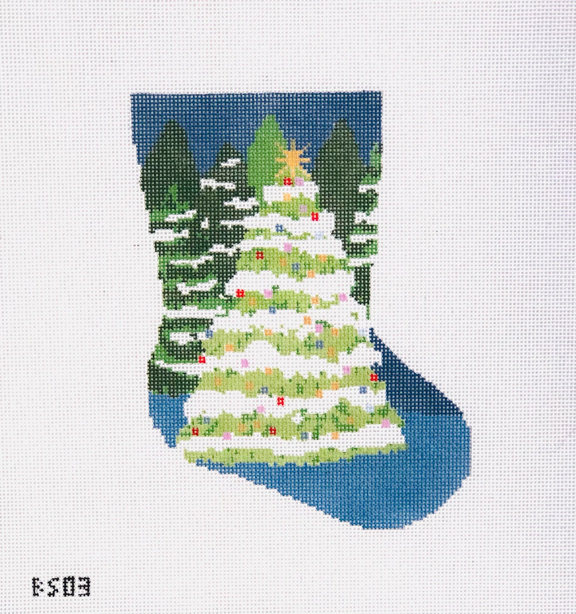 Winter Wonderland Ornament Sized Stocking Canvas - KC Needlepoint