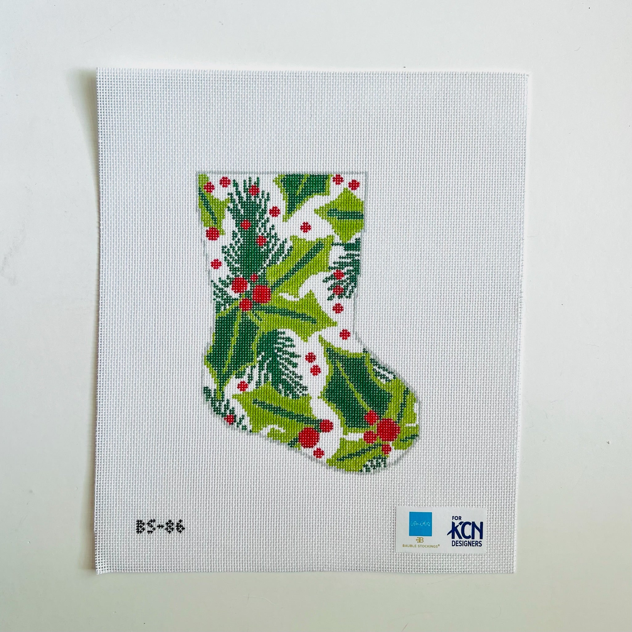 Balsam and Berry Ornament Sized Stocking Canvas - KC Needlepoint