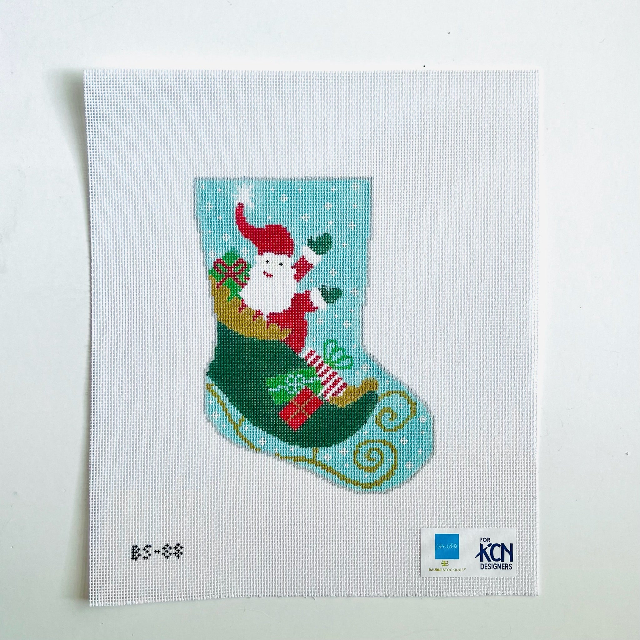 To All a Good Night Ornament Sized Stocking Canvas - KC Needlepoint