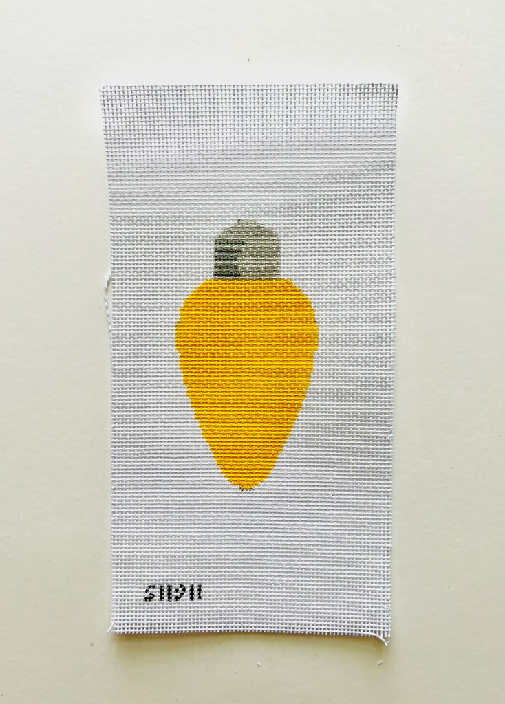 Yellow Light Bulb Canvas - KC Needlepoint