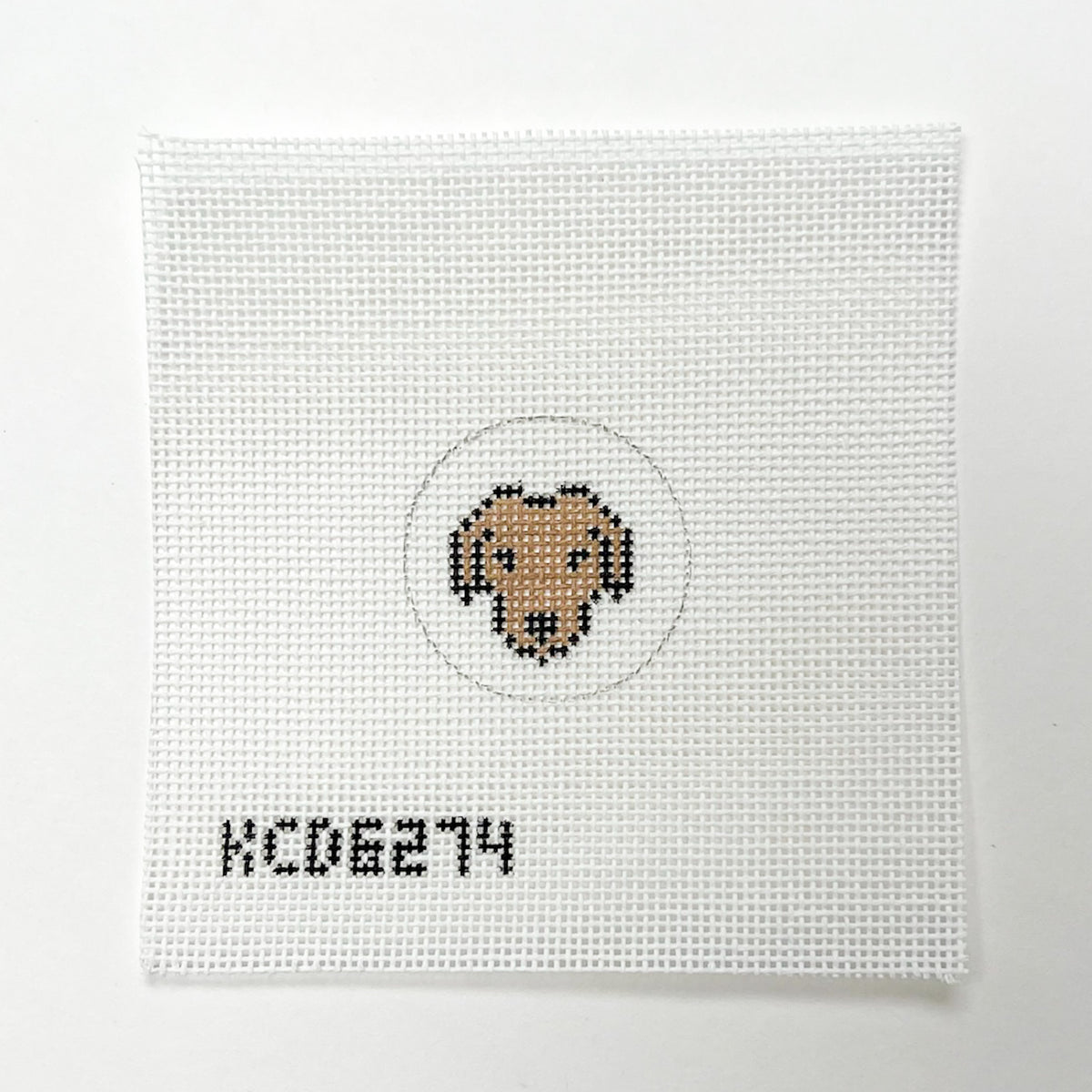 Dog Face Key Fob Insert Canvas - KC Needlepoint