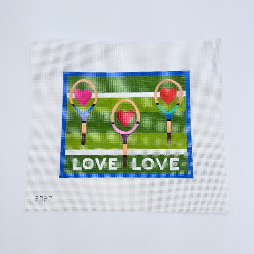 Love Love Tennis Canvas - KC Needlepoint