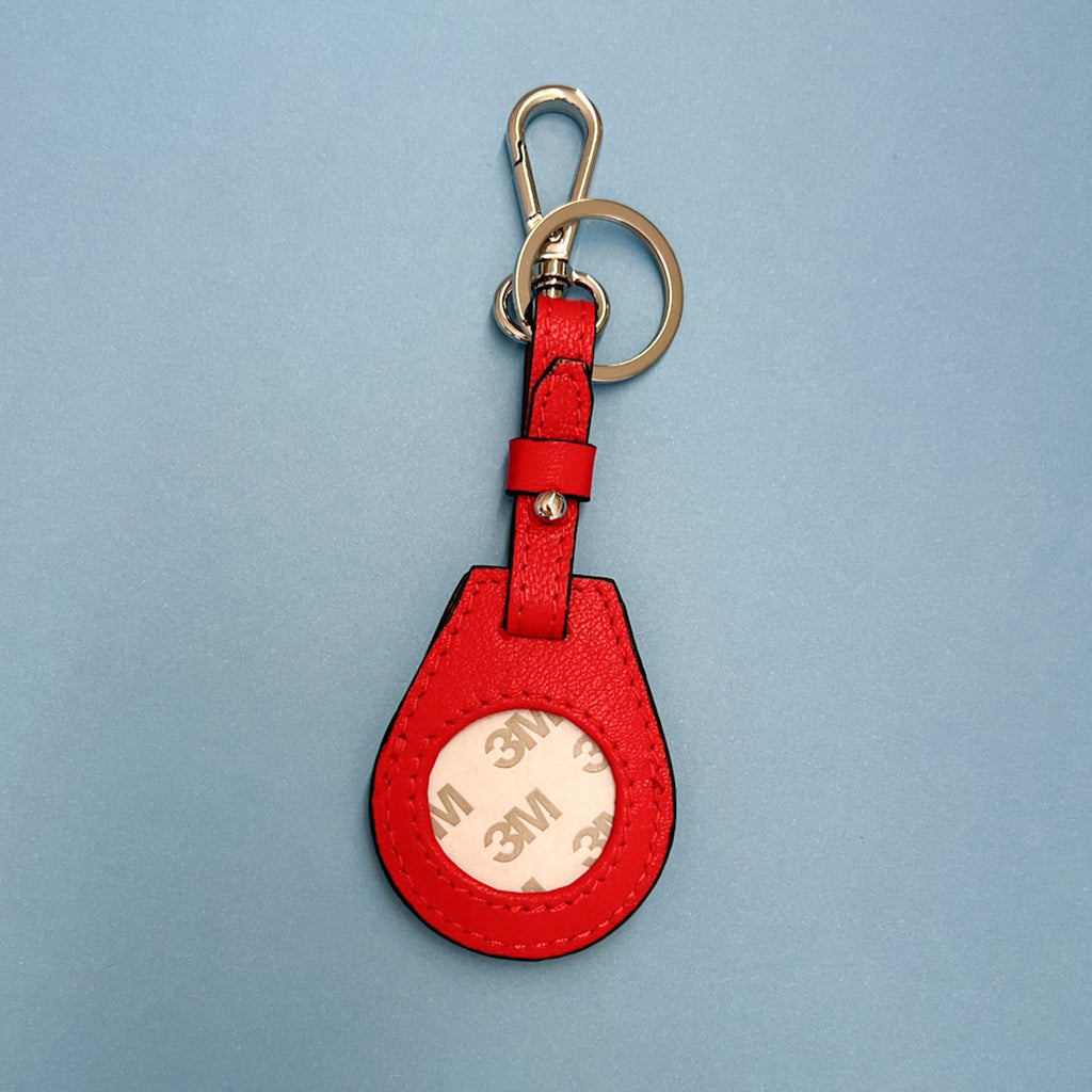 Round Leather Air Tag Fob - KC Needlepoint