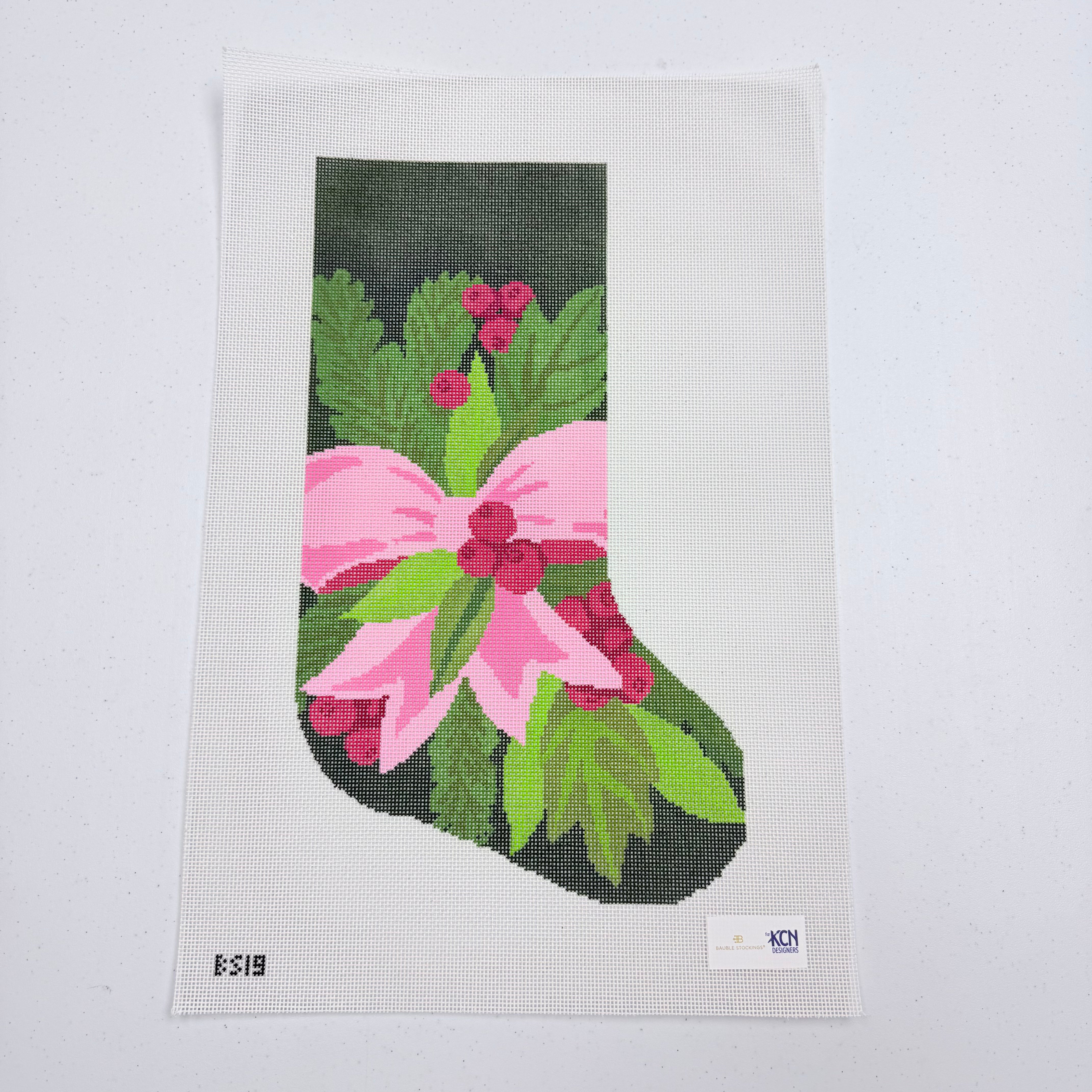 Holiday Greetings Stocking Canvas - KC Needlepoint