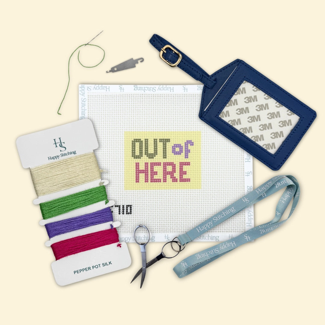 Out of Here Bag/Luggage Tag Kit - KC Needlepoint
