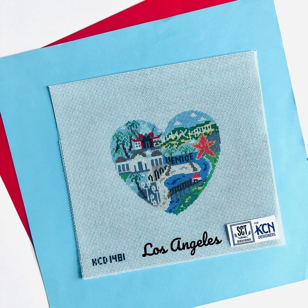 Los Angeles Heart Canvas KC Needlepoint