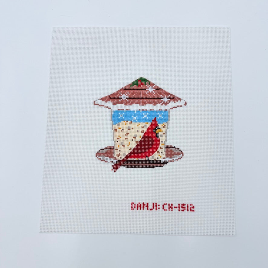 Cardinal Bird Feeder Canvas - KC Needlepoint