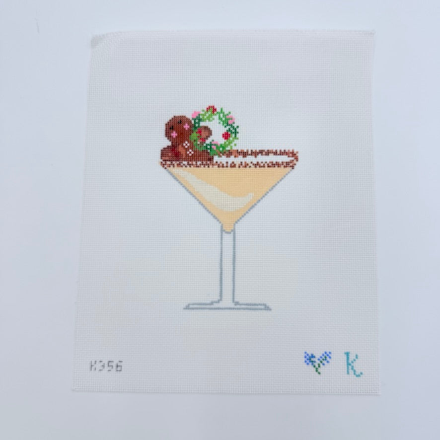 Gingerbread Martini Canvas - KC Needlepoint