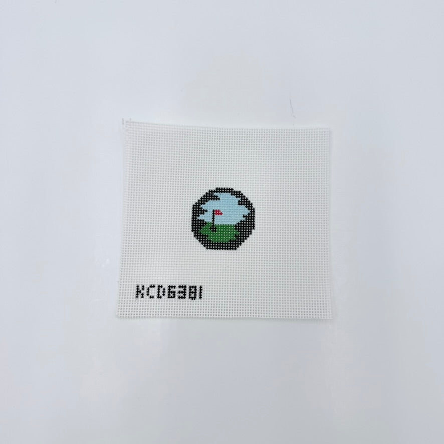 Golf Hole Key Fob Insert Canvas - KC Needlepoint