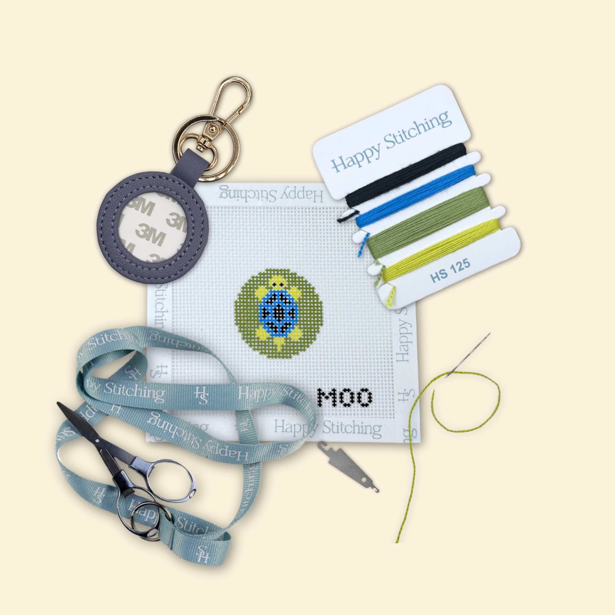 Tiny traveler Bag Tag/Key Fob Kit - KC Needlepoint