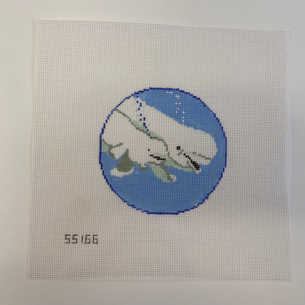 Mom and Baby Whale Canvas - KC Needlepoint
