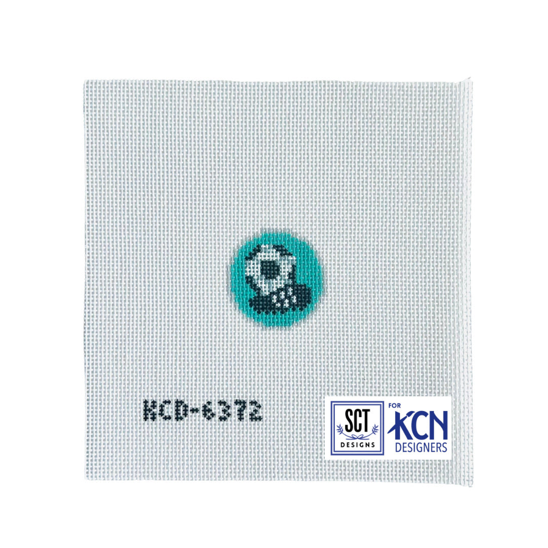 Soccer Ball Key Fob Insert Canvas - KC Needlepoint
