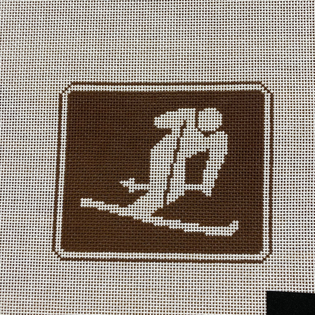 Skiier Recreation Sign Canvas - KC Needlepoint